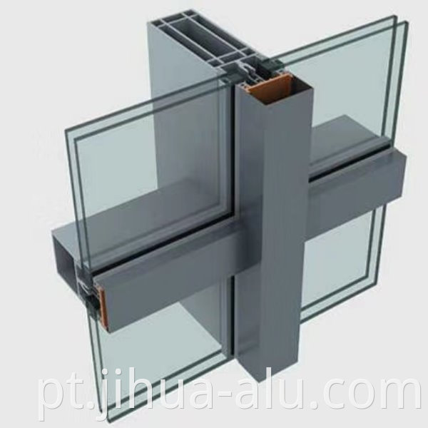 Commercial Buildings Exposed Aluminum Frame Profile Stick Glass Curtain Walls Structure Parts